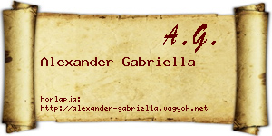 Alexander Gabriella névjegykártya